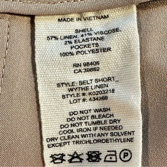 NWOT Theory ‘Wythe Linen Belted High Waist Striped Shorts’ in “Indigo Multi” 2 - Picture 8 of 13